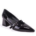 Dagoster DZA07-129604 Siyah Rugan Klasik Topuklu Kadın Ayakkabı