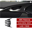 Honda Civic  fk7 FC52016-2021 UYUMLU İç 4 Kapı Kolu Çerçevesi Karbon Kalın Üründür