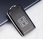  Renault Rafale Clio 5 Zoe Megane E-tech Koleos Austral Kadjar Captur Zoe Anahtar Kılıfı Siyah Gümüş