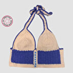 Uretti - ASLI 5776 - El Yapımı Düğmeli Crop Top