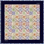 La Boutique Tivil İpek Eşarp 2105 - 06 Lacivert Karışık Desen