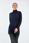 Twomail Balıkçı Yaka Uzun Kollu Lacivert Kadın Tunik MK2250020595