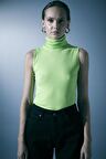 Naar Balıkçı Yaka Kolsuz Yeşil Kadın Bluz 23271314