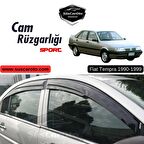 Fiat Tempra 1990-1999 Uyumlu Mugen Cam Rüzgarlığı Seti Piano Black 4'lü İthal