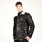 DERİCLUB E2012 JUMBO Kürk İçlikli Gerçek Deri Erkek Kaban