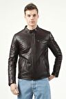 DERİCLUB BRG Model Gerçek Deri Erkek Mont