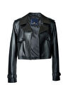 DERİCLUB WM028 Gerçek Deri Crop Kadın Ceket