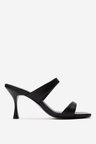 Kadın Bantlı İnce Topuklu Terlik Gerçek Deri ZY 4140 SİYAH