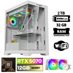 Xaser Lexus x110 Ryzen 7 7700 32GB DDR5 Ram 2TB M.2 NVMe SSD 12GB RTX5070 Sıvı Soğutmalı Oyuncu Bilgisayarı