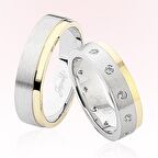 Harem Altın Sarı Beyaz Taşlı Altın Alyans 4602