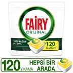 Fairy Hepsi Bir Arada Limon Kokulu 120 Yıkama Tablet Bulaşık Makinesi Deterjanı 120 Adet 