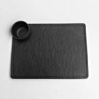 Glaze Mud Et Tabağı Set Siyah Kayrak Serisi 