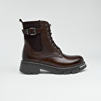 Hakiki Deri Fermuarlı Kadın Bot 