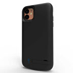 Apple iPhone 11 PRO Uyumlu Fuchsia Şarjlı Kılıf Led Işık Göstergeli Standlı Powerbank Kapak