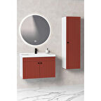 Avien 80 Cm Banyo Dolabı Orz Led Aynalı - Boy Dolap Dahil