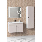 Avien 80 Cm Banyo Dolabı Kiev Led Aynalı - Boy Dolap Dahil