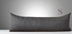 GRİ ÖRGÜ İSKANDİNAV UZUN YASTIK 40X100 ( İÇİ DOLGULU)