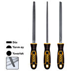 Ingco HKTFS1308 8"/200mm 3'lü Endüstriyel Eğe Seti