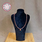 Uretti - Özlem 9422 4557 El Yapımı Kalp Detaylı Kırmızı Beyaz Kristal Boncuk Kolye