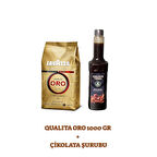 Lavazza Qualità Oro Kahve Çekirdeği 1000 gr ve Grande Terra Çikolata Şurubu 750 ml Seti