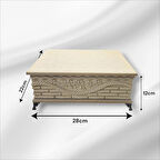 Ahşap-boyanabilir- Ham Mdf- Desenli-takı-makyaj-aksesuar-çok Amaçlı Dekoratif Kutu