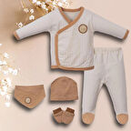 ORGANİK PAMUK YENİDOĞAN BEŞLİ HASTANE ÇIKIŞI SETİ