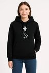 Nihilist Penguen Temalı Oversize Kapüşonlu Sweatshirt - Siyah
