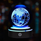 USB'li Dünya Tasarımlı Dönen Cam Küre