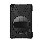 Fuchsia Galaxy Tab A 10.1 (2019) T510 Uyumlu Defender Zırh Tablet Kılıfı Askılı 360° Dönebilir Standlı Tam Koruma