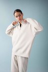 DeFactoFit Oversize Fermuarlı Dik Yaka Sporcu Sweatshirt B7756AX24SPBG700