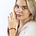 Makrome Örgülü Faset Kesim Mokait Doğaltaş Kadın Bileklik