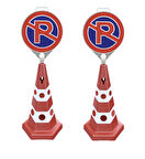 2 Adet Kırmızı Renk Ağırlıklı Kedi Gözlü Park Yapılmaz Dubası  6 kg Park Yapılmaz Levhası