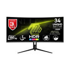 Msı 34 Mag 342CQR E2 3440 x 1440 (Uwqhd) 21:9 Curve 1500R Va 180HZ 1ms (Mprt) Freesync Premıum Gamıng Monıtor