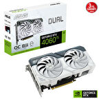 Asus Dual White RTX 4060 Ti 128 Bit GDDR6 8 GB Ekran Kartı