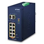 Planet PL-IGS-1020PTF 8 Port Gigabit PoE+ 2 Port SFP 240W PoE Endüstriyel Yönetilebilir Switch