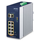 Endüstriyel Yönetilemeyen PoE+ Switch (Industrial Unmanaged PoE+ Switch) 8-Port 10/100/1000T IEEE 802.3at/af PoE+ Injector Port (Port 1 ila Port 8 arası) (Port başına 30.8 watt) 