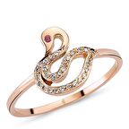 18 Ayar Altın Pırlanta Kuğu Yüzük 47197