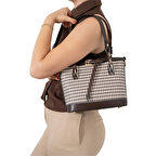 Silver Polo  Kadın Omuz Çantası 1155-47371 SILVER POLO Kadın ÇANTASI M191 KAHVE SARI-MAT KAHVE