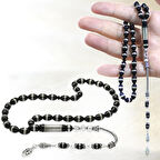 925 Ayar Gümüş Püsküllü Metal Sarmal Arpa Kesim Fırınlanmış Kuka Tesbih