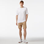 Nautica Erkek Bej Slim Fit Baskılı Bermuda