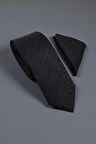 Mozaik Desen Siyah Kravat & Mendil