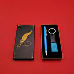 Metal Deri Anahtarlık ve Kalem