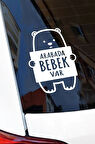 Arabada bebek var Etiker Sticker beyaz Renk Arka Cam 19Cm