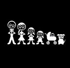 Aile Sticker Arka Cam Baba Anne 2 Kız Çocuk ve bebek Yapıştırma