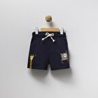 2ip Ayıcık Baskılı Beli Lastikli Unisex  Şort