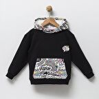 5-8 Yaş Kapüşonlu 2ip Baskılı Çocuk  Sweatshirt