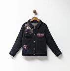 Kız Çocuk 7-9 Yaş Pullu Nakışlı Kot Ceket