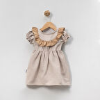 Kız Çocuk Kısa Kollu Düğmeli Elbise