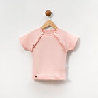 Kaşkorse Fırfırlı Kısa Kol Kız Çocuk Tişört