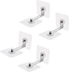 Microcase Güçlü Plastik Yapışkanlı Paslanmaz Şeffaf Çok Amaçlı Fonksiyonel Ayarlanabilir Dolap Raf Eşya Sabitleme Aparatı 4 Adet - ŞEFFAF AL5019